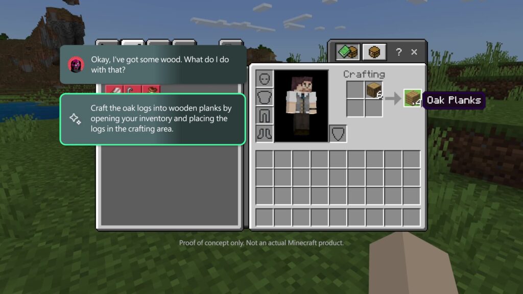 Microsoft Copilot for Gaming Minecraft Concept